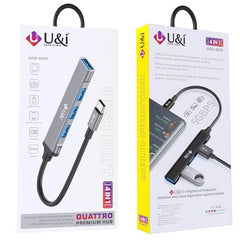 U&I Type-C 4 USB Port Premium Hub