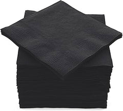 Party Makers - Black Napkins 33cm x 33cm 20 Pack