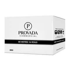 Provada- Comercial 1ply Recycled Compressed Roll Towel 16x80m