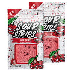 Sour Strips Candy Bag 96g * 12 Pack - Wild Cherry