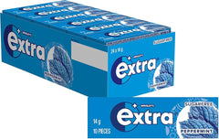 Wrigley's - Extra - Peppermint Chewing Gum 14g x 24 Pack
