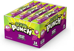 Sour Punch Candy Straws - Grape 57g * 24 Pack