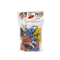 Unbreakable Plastic Clothes 60 Pegs