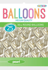 Meteor Party - Balloons 30cm Helium Quality 25pc Pearl White