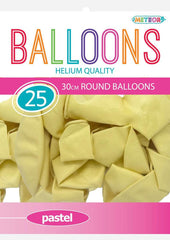 Meteor Party - Balloons 30cm Helium Quality 25pc Pastel Macaron Yellow