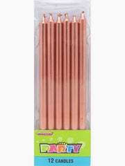 Party Makers - Metalic Candle with Holder 12pc - Rose Gold