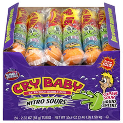 Cry Baby Nitro Sours Gumballs Tube 9ct x 24