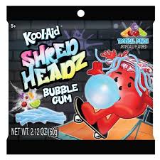 Kool-Aid Shred Headz Tropical Punch Bubblegum 60g * 12 Pack