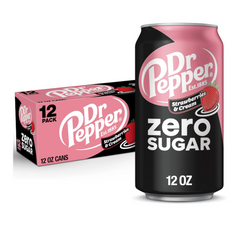 Dr Pepper - Strawberries & Cream Zero Sugar 355ML x 12 Pack