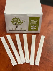 One Tree - Wrapped Wooden Stirrers 114mm 500 pcs