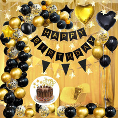 Unique Party Balloon Happy Birthday Gold Kit 1x