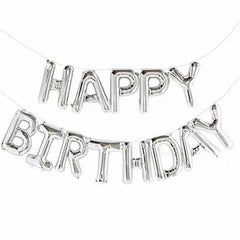 Party Makers Happy Birthday Silver Foil Balloon Kit 1x
