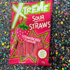 150G XTREME SOUR STRAWS STBRY