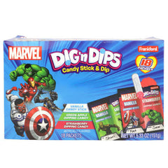 Marvel Avengers Dig n' Dips Candy Stick & Dip Bag 200g * 12 Pack