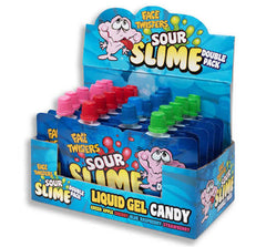 Face Twisters Sour Tongue Slime Double Pack Blue Gel Candy 40g * 18 Pack