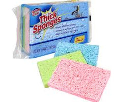 Squeaky Clean Thick Sponges 3pk