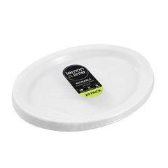 lemon & lime - REUSABLE PLASTIC OVAL PLATE 31X24.5CM 20PK