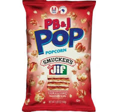 PB & J Popcorn Smucker's JIF Strawberry Peanut Butter & Jelly 149g * 12 Pack