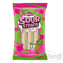 Sour Straps Raspberry Lemonade Pineapple 160g * 12 Pack