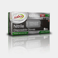 Bundle Sabco Nitrile Gloves Powder Free Large Black 1000pcs