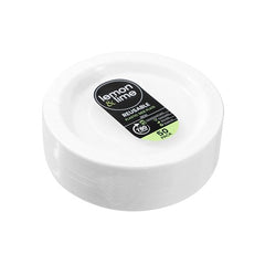 Bundle Lemon & lime - REUSABLE PLASTIC SIDE PLATE 18CM VALUE 6 x 50PK