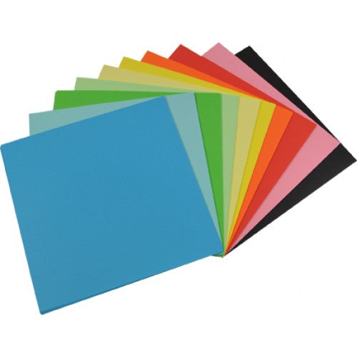 Rainbow Premium Matt Paper Kinder Squarers 80GSM Double Sided 127mm 120 Sheets Per PVC Box Assorted
