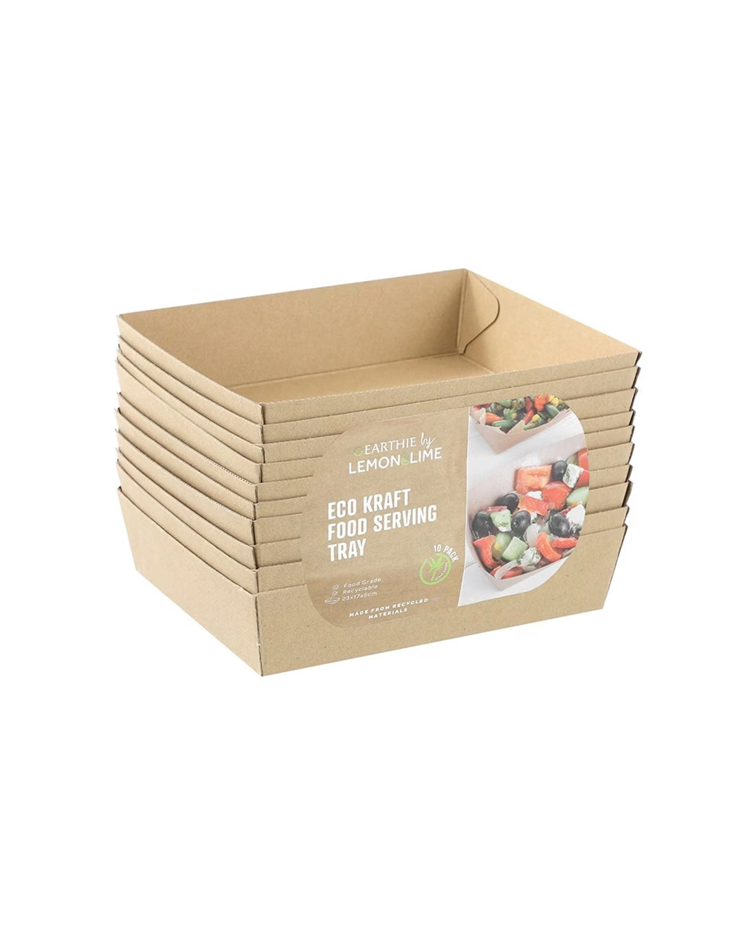 Lemon & Lime - Ecokraft Food Serving Tray 23X17X5Cm 10pk
