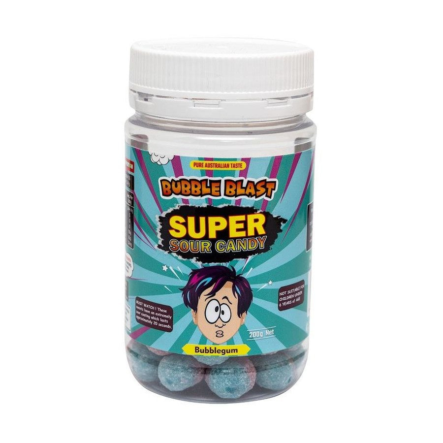 Bubble Blast Super Sour Bubble Gum 200g