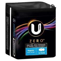 U By Kotex Ultra Thins Regular Pads With Wing 12 Pack