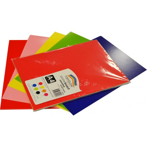 Rainbow Poster Board 400gsm A4 10 Sheets Assorted