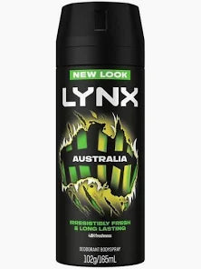 Lynx Australia 72H Anti Sweat Deodorant Body Spray 97g/ 165ml * 6 Pack