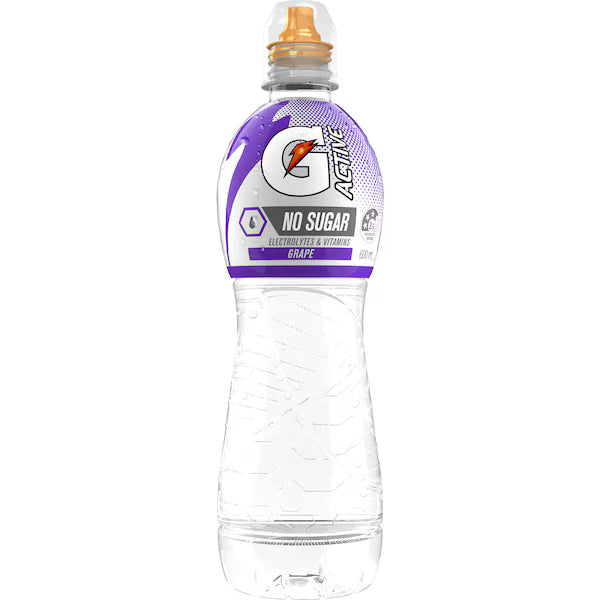 Gatorade - Sports Drink - Grape No Sugar 600ml x 12 Pack