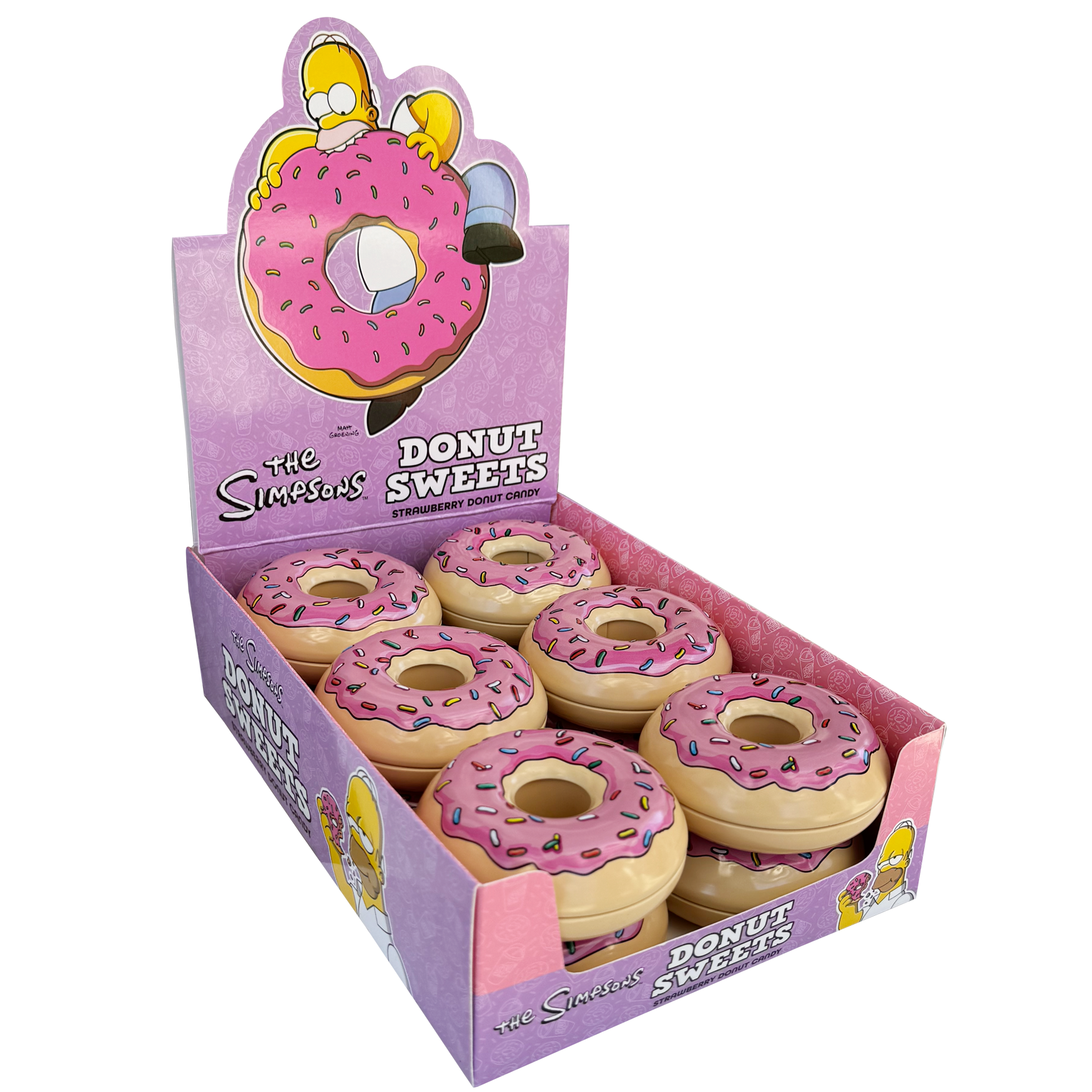 The Simpsons Donut Sweets Strawberry Donut Candy Tin 42g * 12 Pack