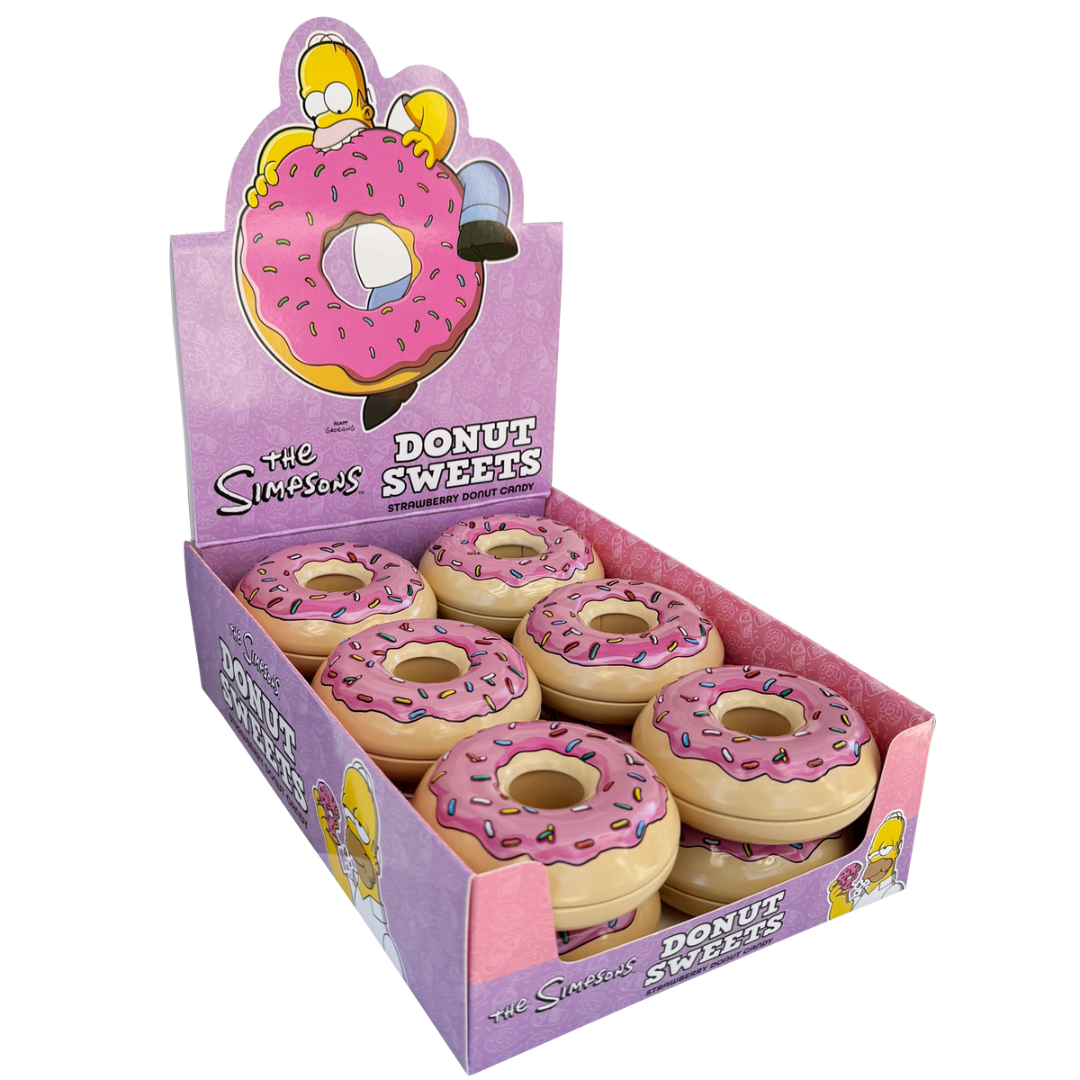 The Simpsons Donut Sweets Strawberry Donut Candy Tin 42g * 12 Pack