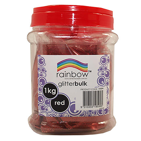 Rainbow Fine Glitter Red 1Kg