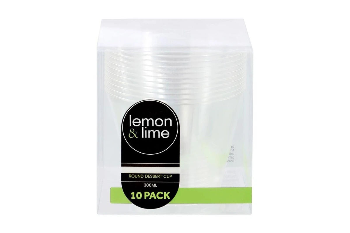 Lemon & Lime - Mini Luxe Round Dessert Cup 300ml 10 Pack