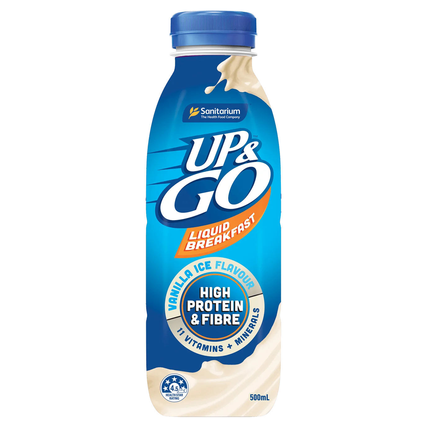 Up&Go - Liquid Breakfast - Vanilla Ice - Bottle - 500mL x 12 Pack