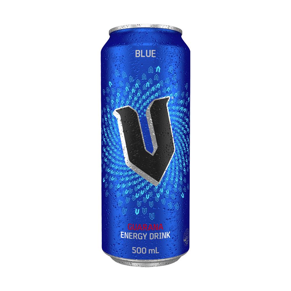 V Energy Drink Blue Can 500ml x 24 Pack