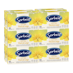 12 x Sorbent Facial Tissues Thick & Large Aloe Vera 95 Pack