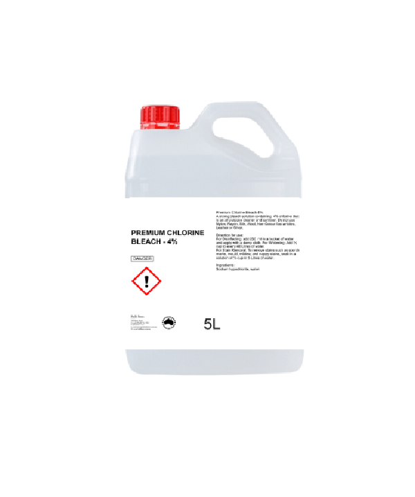 Bleach 4% Chlorine – 5LT