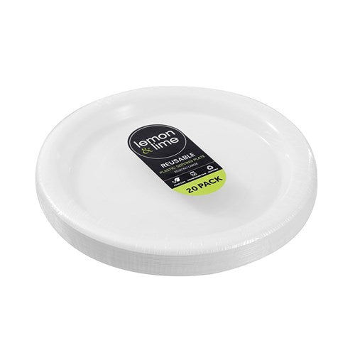 Bundle lemon & lime - REUSABLE PLASTIC SERVING PLATE 25.5CM 12 x 20PK