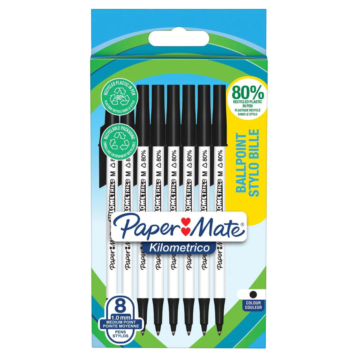 Papermate Ballpoint Pens 8 Pack (Black)