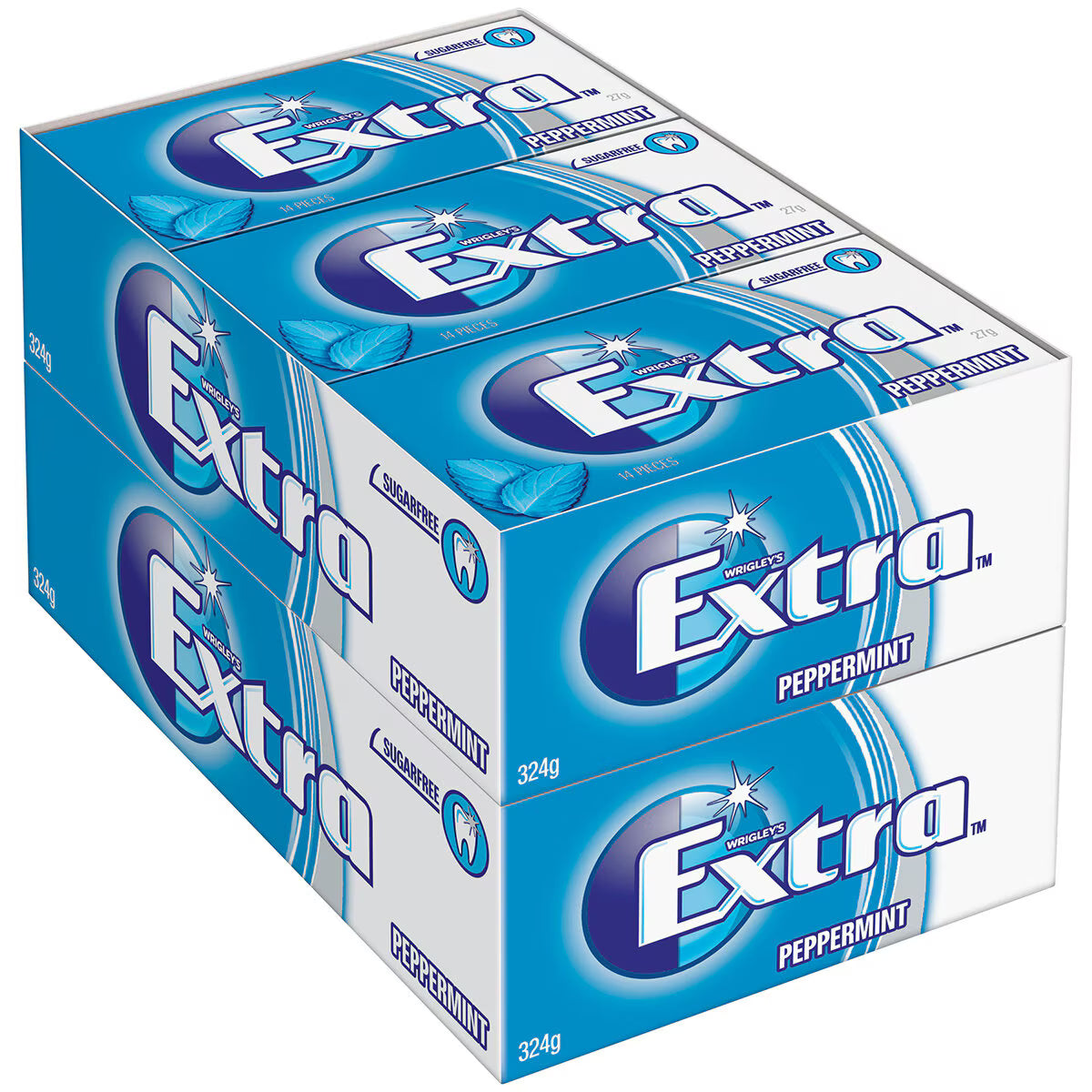Wrigley's - Extra - Peppermint Chewing Gum 27g x 24 Pack