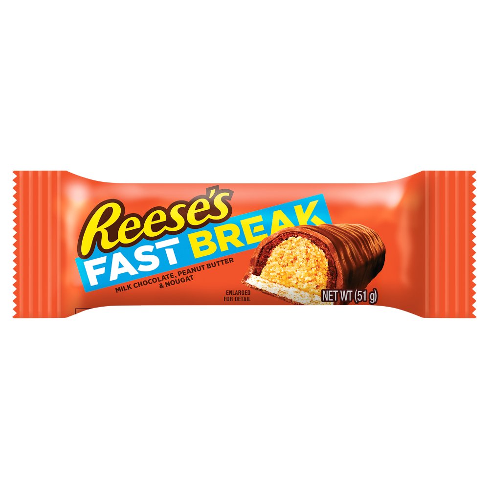 Reese Fast Break Chocolate Peanut Butter & Nougats Bar 51g * 18 Pack