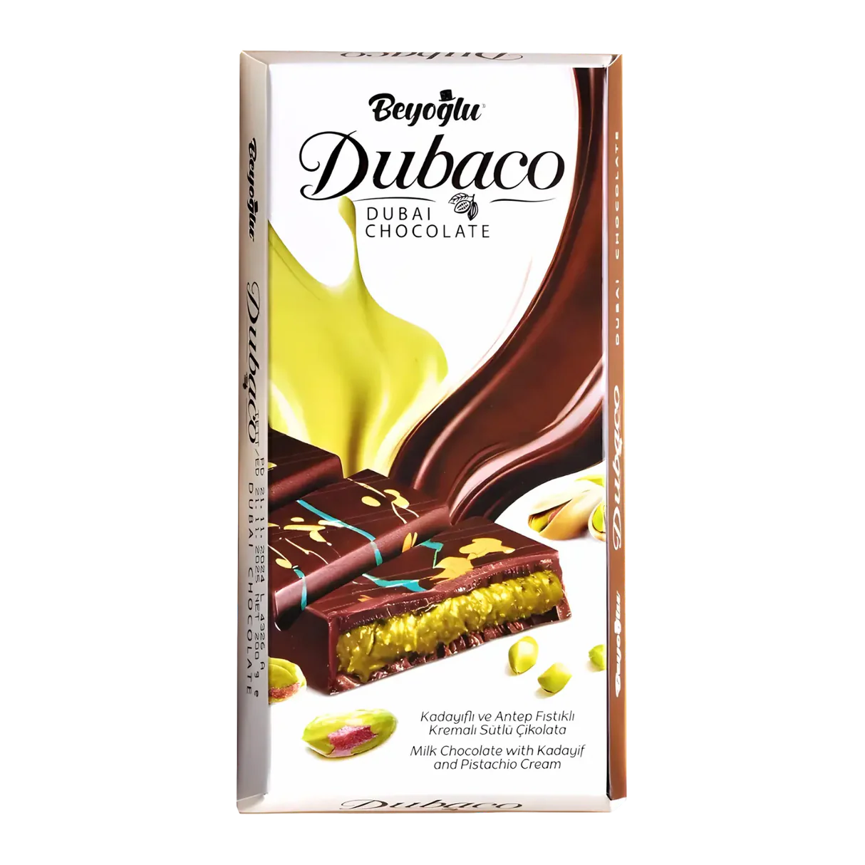 Beyoglu Dubaco Luxury Dubai Style Pistachio & Kadaif Filled Pralines Chocolate Ball 99g * 6 Pack