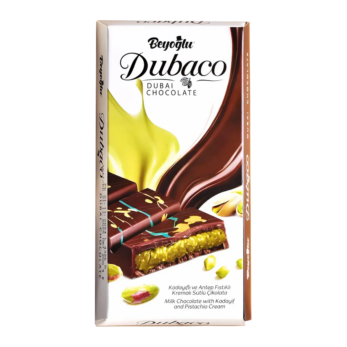 Beyoglu Dubaco Luxury Dubai Style Pistachio & Kadaif Filled Pralines Chocolate Ball 99g * 6 Pack