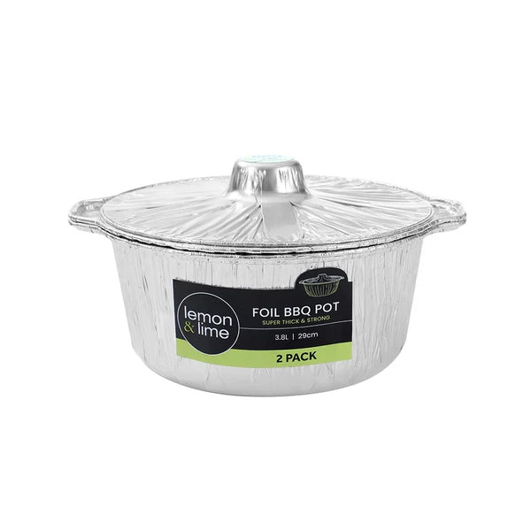 Lemon & Lime - Foil Bbq Pot 3.8L 29Cm 2 Pack