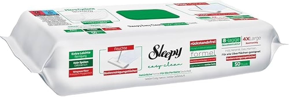 Sleepy Easy Clean (Mop)Towels With Soap 50Pc