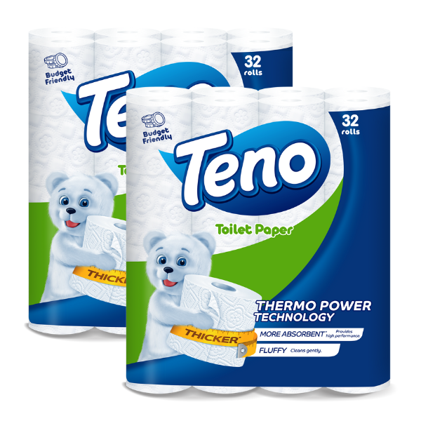 2 x Teno 2ply Toilet Paper 32 Rolls
