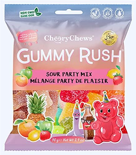 Gummy Rush Sour Party Mix Bag 90g * 12 Pack
